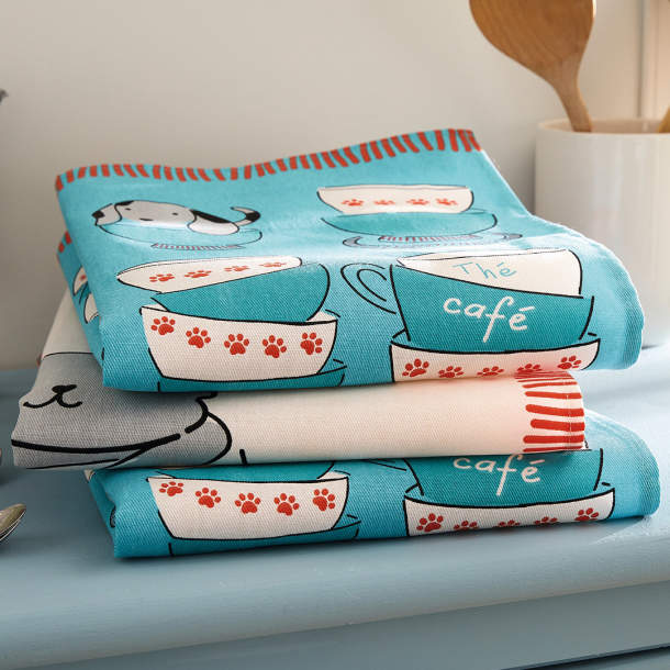 3 torchons Bouille d'amour - Coton - Lot de 3 - 50cm x 60cm - Françoise Saget