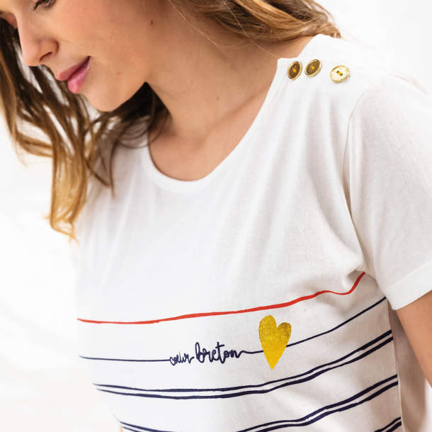 T-shirt rayé - Coeur breton