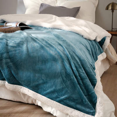 Acheter Couverture chaude en laine, douce, couvre-lit, Double face, épaisse,  couvre-lit de couleur unie, pour l'hiver