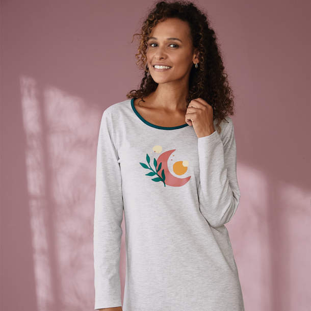 Maxi T-shirt Instant étoilé - Coton - 50-52 - Gris chine - Françoise Saget