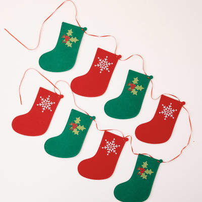 Esprit de Noël - Guirlande de 8 chaussettes