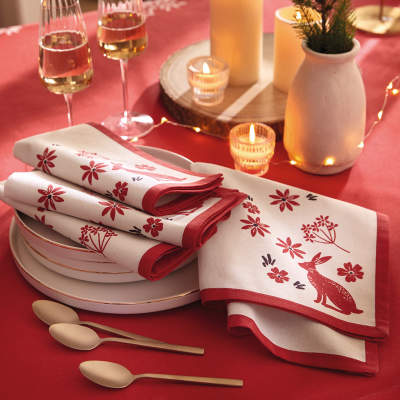 Linge de table de Noël : botanic®, collection de nappes, chemins de table  et serviettes pour vos tables de fête
