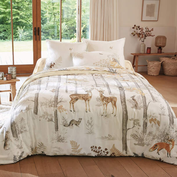 Housse de couette Rencontre en forêt - Flanelle de Coton - Grand modèle - 240cm x 260cm - Françoise Saget
