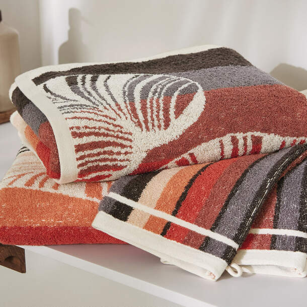 Lot éponge Rhapsodie végétale - Coton - 1 drap de bain 70cm x 130cm+ 1 serviette 50cm x 90cm+ 2 gants 15cm x 21cm - Françoise Saget