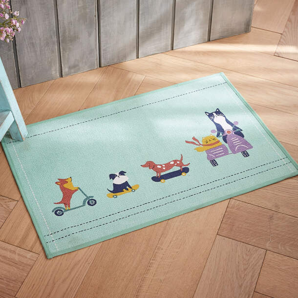 Tapis de cuisine Roulez jeunesse - Coton - 50cm x 80cm - Vert -  Françoise Saget
