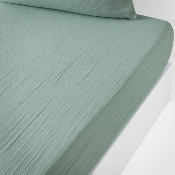 Drap-housse Une note de douceur - Gaze de coton - 2 personnes - 140cm x 190cm - Françoise Saget