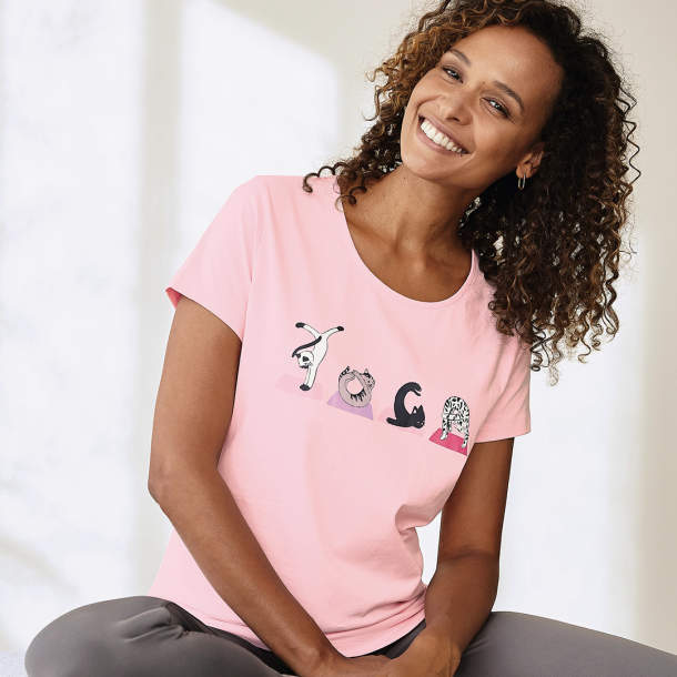 T-shirt manches courtes - Yoga chat